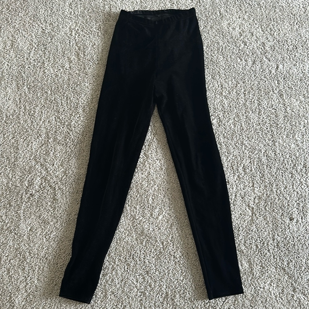 American apparel black velvet legging sz M